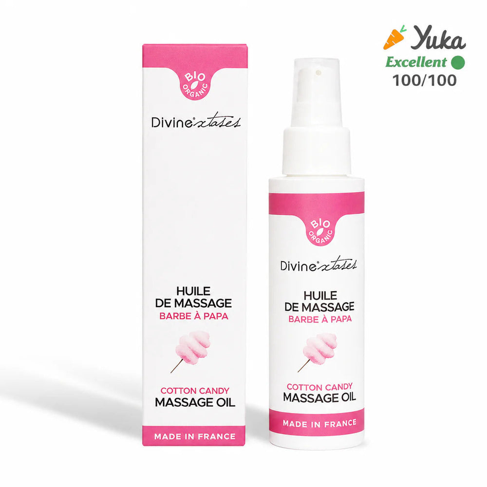 Huile de massage gourmande barbe à papa Bio